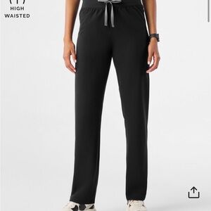High-Waisted Black Figs Scrub Pants